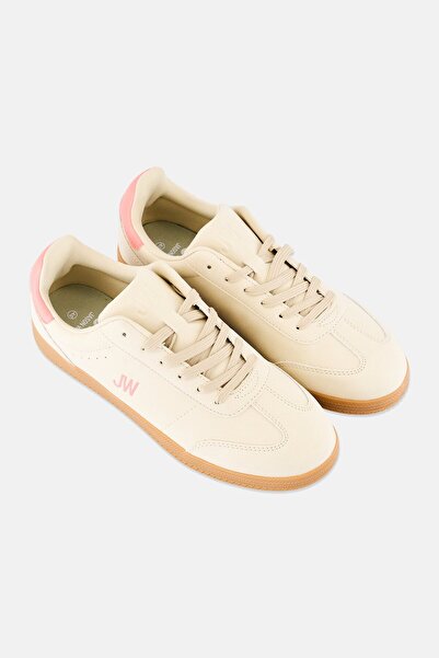 JASON WU Women Brand Logo Lace Up Casual Shoes, Beige