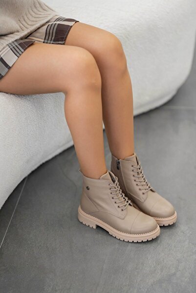 Parponi Cizme Tormen pentru femei din piele naturală, cu șireturi, nurcă