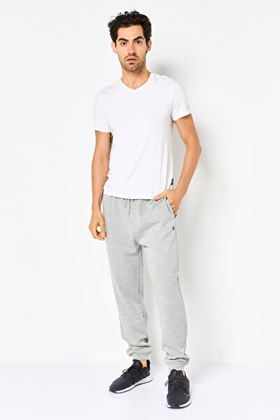 Hurley Men Sportswear Fit Drawstring Outdoor Sweatpants, Heather Grey