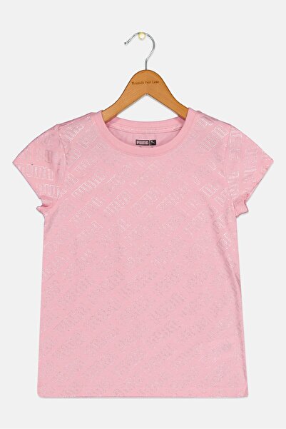 Puma Toddlers Girl Allover Print Short Sleeve T-Shirt, Pink