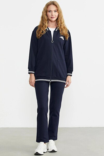 Sementa 76379 Long Embroidered Large Pocket Tracksuit Set