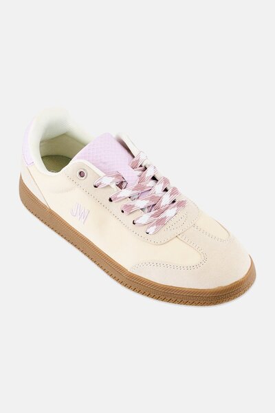 JASON WU Women Embroidered Logo Lace Up Casual Shoes, Cream