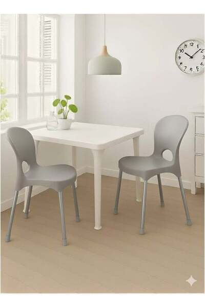 ALMUFARREJ Set of 2 multi-purpose kitchen chairs, Grey, with metal legs