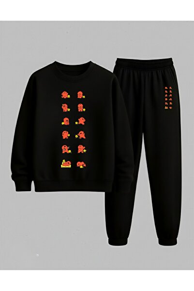 LORVEX Set de trening pentru copii Swea tricou cu gâtul rotund și pantaloni d...