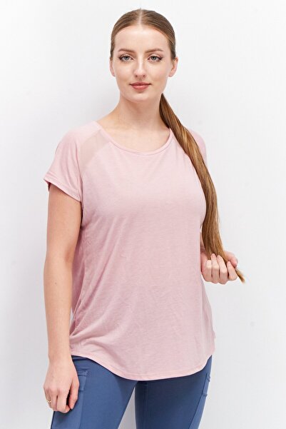 Esprit Women Sportswear Fit Short Sleeve Plain T Shirt, Pink