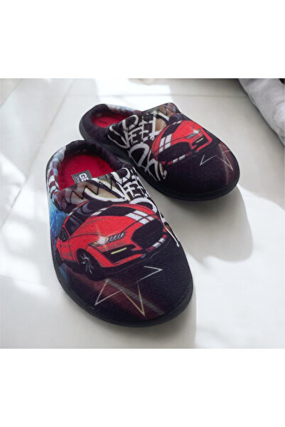 GEZER Car Patterned Winter Boys' Home Slippers. Car Winter Nursery Slippers