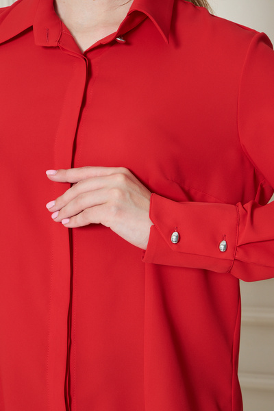 UNIQUE LADY Women's Classic Secret Placket Slim Fit Pen Shirt - All Size Options