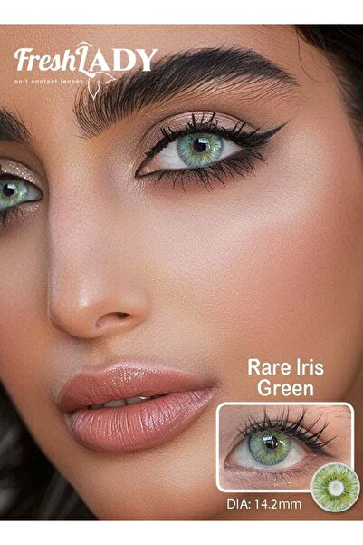 Fresh Lady عدسات فريش ليدي الملونة، لون أخضر قزحي نادر، 14.2، للاستخدام السنوي
