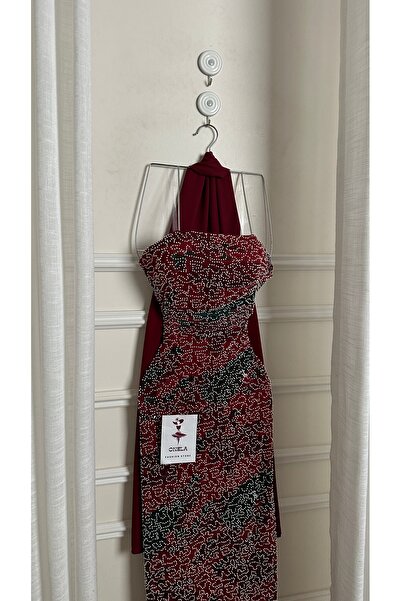 Onila A tulle dress embroidered with an elegant and luxurious shawl