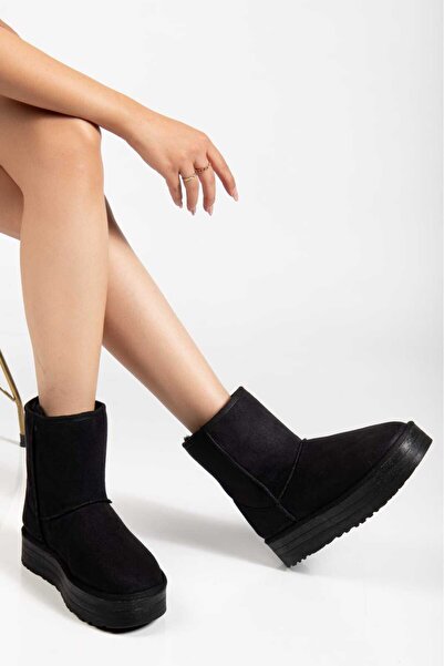 OLA Women's Tan Medium Size Suede High Thick Sole Winter Boots