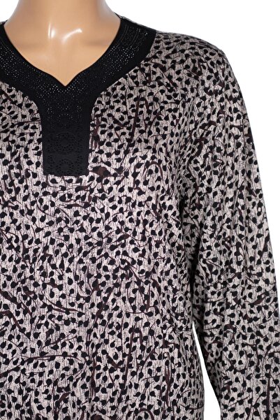 HESNA Women's Minel Battal Size Cupped Length Black Dress Pattern 27