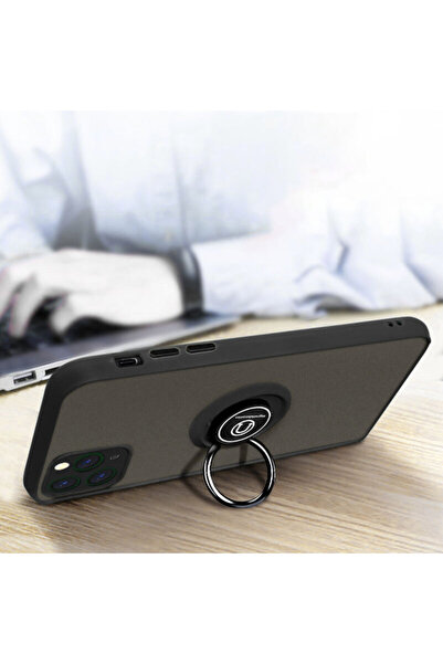 Techsuit Xiaomi Redmi 15 4G Glinth case with magnetic stand ring, black