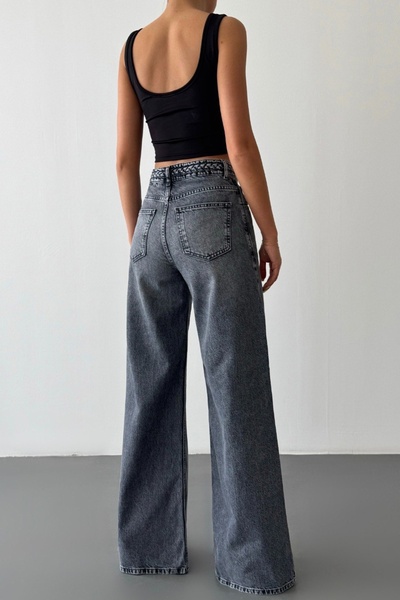 Joana Gray Oversized Glitter Jeans for Women