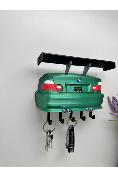 Butik 3D Printing Decorative Bmw E46 Green Color Keychain with Rear Model Design