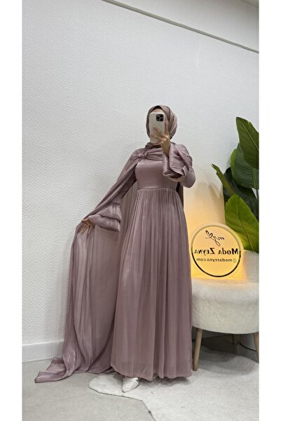 moda zeynaa Dior Kadın Tesettür Pelerinli Abiye