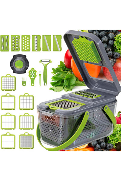 SokShop Multifunctional grater for fruits and vegetables, 22 pieces, stainles...