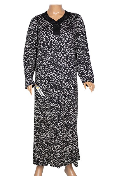 HESNA Women's Minel Battal Size Cupped Length Black Dress Pattern 28