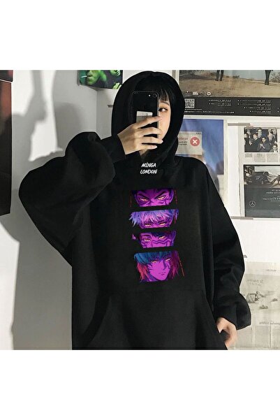 Minga London Pulover supradimensionat unisex cu imprimeu colorat pe față Demo...