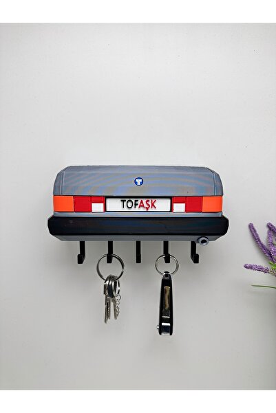 Butik 3D Printing Decorative Tofaş Şahin Model Designed Gray Color Key Hanger