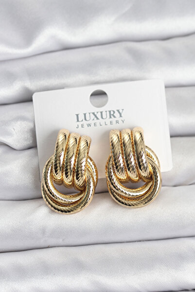 Skygo ieg ™   أقراط نسائية من النحاس على شكل حلقة ذهبية اللون NVDN-TKAKS3I3