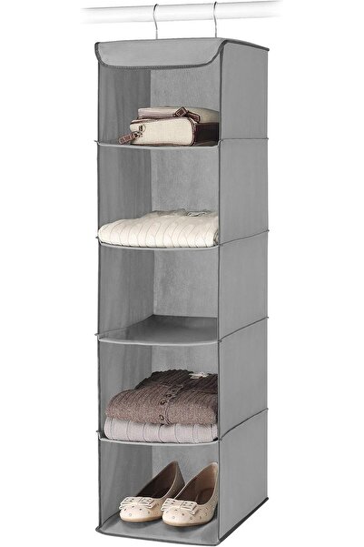 Whitmor Generic 5-Section Closet Organizer 6536-300 - Gray - Hanging Shelves ...