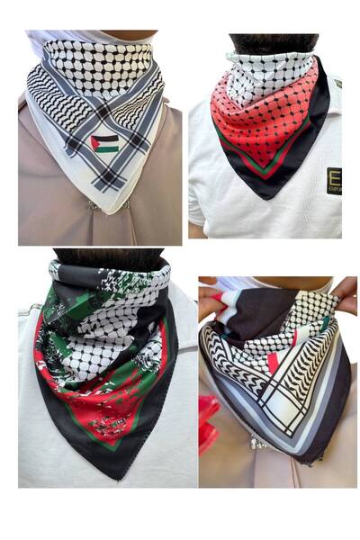ALDAYER 4 Palestine Themed Scarves 50X50 Puşi