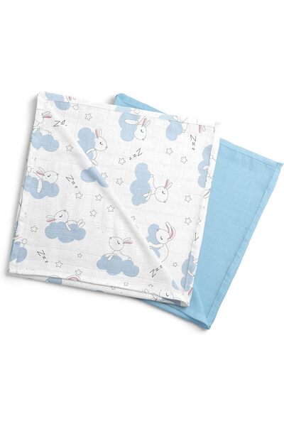 Moon Organic Muslin Cotton Swaddle 120 x 120 cm - 2-Piece Set, Multi-color -