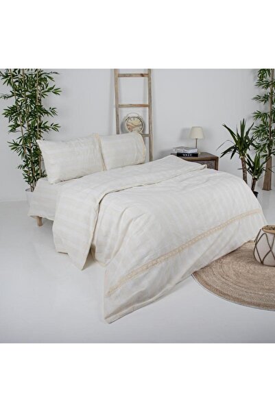 VİLERA HOME 100% Organic Cotton Flat Sheet Bedding Set (Without Seam)