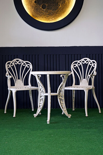 Alezy İstanbul Masa Takımı Ø60 cm Yuvarlak Masa + 2 Adet İstanbul Koltuk Ferf...