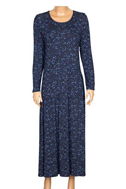 Barem Γυναικείο φόρεμα Funda με κορδόνια από χτενισμένο βαμβάκι σε μπλε ναυτικό χρώμα D57