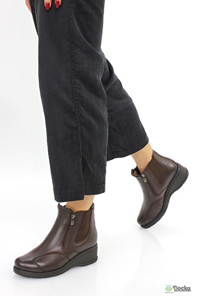 Forelli Kadın Fermuarlı Deri Ortopedik Kaymaz Dolgu Taban Günlük Anne Botu F24/KB25652