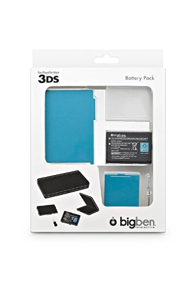 Bigben Interactive Baterie BigBen pentru 3DS, 1300 mAh, capac albastru detașabil, suport de încărcare