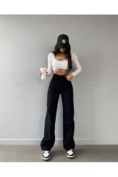 Welike Women's Flared Jeans Latisha Black