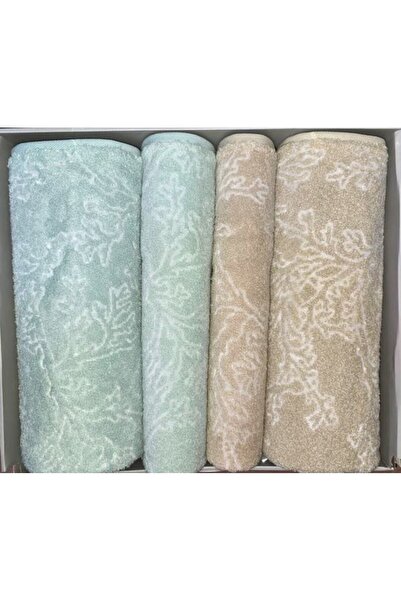 Özdilek Fınery Beige-Green Best Set (Turkish Bath Set)