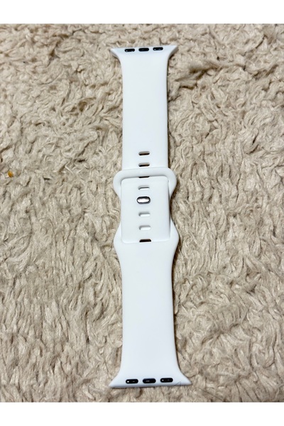 Promplus Apple Watch Uyumlu Silikon Spor Kordon – Tüm Serilerle Uyumlu – Beyaz Akıllı Saat Kayışı