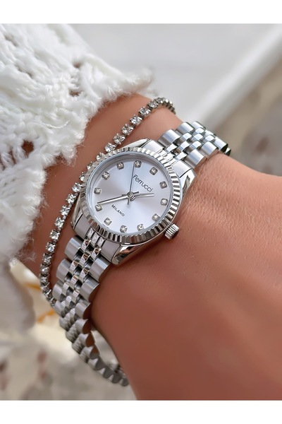 Ferrucci ÇELİK KORDON MİNİMAL KASA KADIN KOL SAATİ 3 ATM SU GEÇİRMEZ 2 YIL GARANTİLİ+BİLEKLİK HEDİYELİ