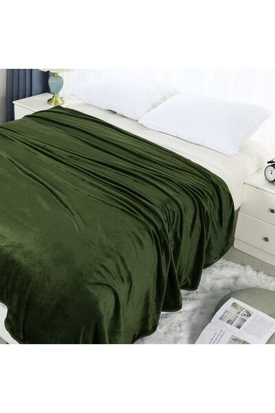OEM PiccoCasa fleece blanket, 200x230cm, microfiber, 330 GSM, lightweight and warm, green