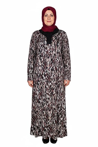 HESNA Women's Minel Battal Size Cupped Length Black Dress Pattern 30