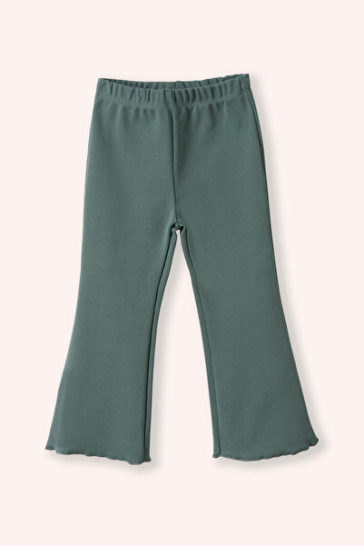 Panço Kız Bebek Lastik Detaylı Yeşil Tayt