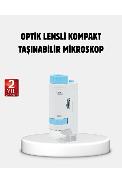 Clevora Taşınabilir Eğitim Mikroskobu 80X–200X LED Işıklı ve Darbeye Dayanıklı