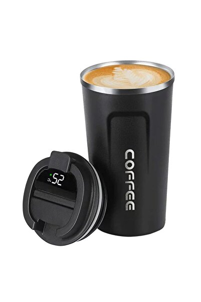 Genel Markalar WINNBOSS Dijital Termos Bardak Mat Paslanmaz Çelik Siyah 510ML