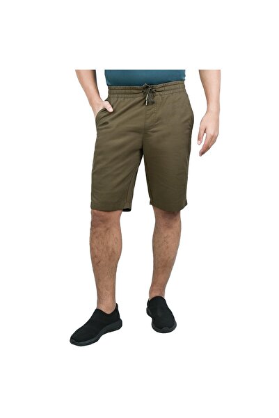 Giordano Men's Cotton Twill Bermuda Shorts: Slim Fit, Elastic Waist, Ultimate Comfort