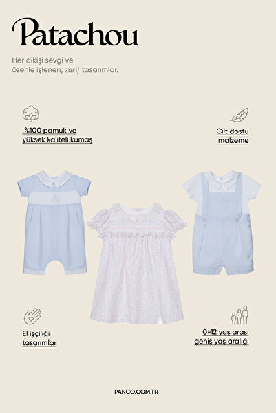 Panço Patachou Newborn White Jumpsuit with Collar Detail