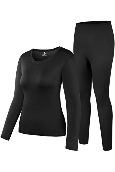 Herobiker طقم ملابس داخلية حرارية نسائية - بلوزة أساسية طويلة