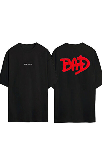 urbvn Tricou oversize negru cu imprimeu BAD 2 Design