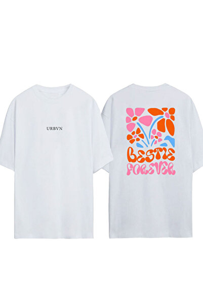 urbvn Bestie Forever Design T-shirt sa štampanjem, bela, veće veličine