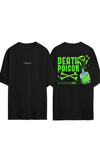 urbvn Crna oversize majica sa otiskom Poison Design