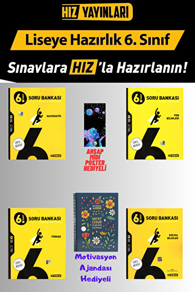 Fenomen Yayıncılık Hız 6.Sınıf Mat-Fen-Türkçe ve Sosyal Soru Bankası Seti Mot...