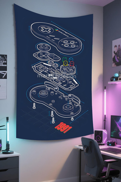 RUGRUMBA Tapiserie verticală pentru gamer – tematică pentru jocuri, țesătură ...