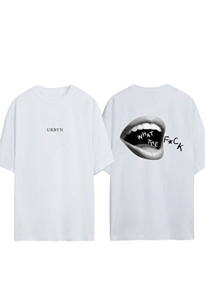 urbvn Tricou oversize alb cu imprimeu HAHAHA Design